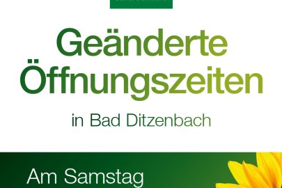 Geänderte Öffnungszeiten am Samstag, den 27.06.2026