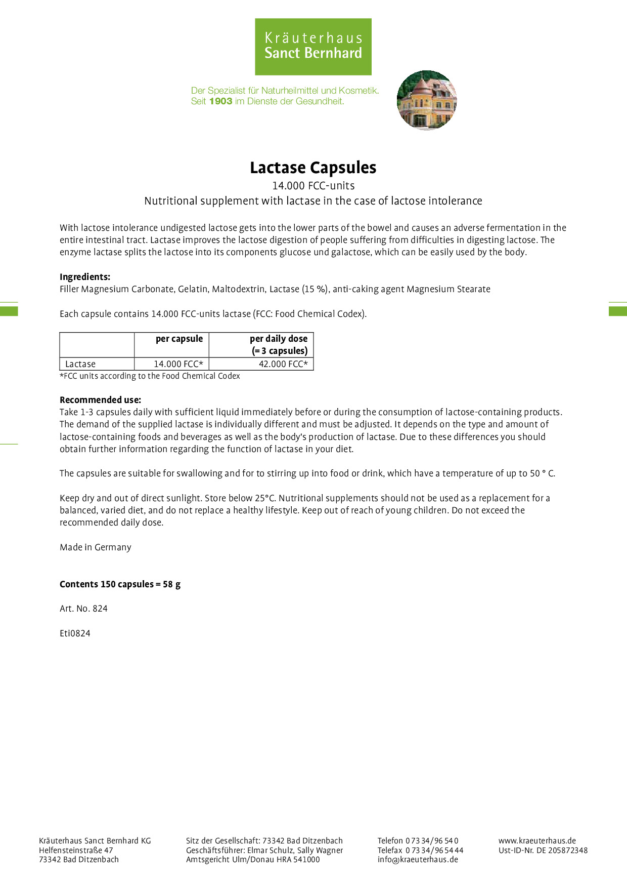 Lactase Capsules 14,000 FCCunits/capsule » Order online now