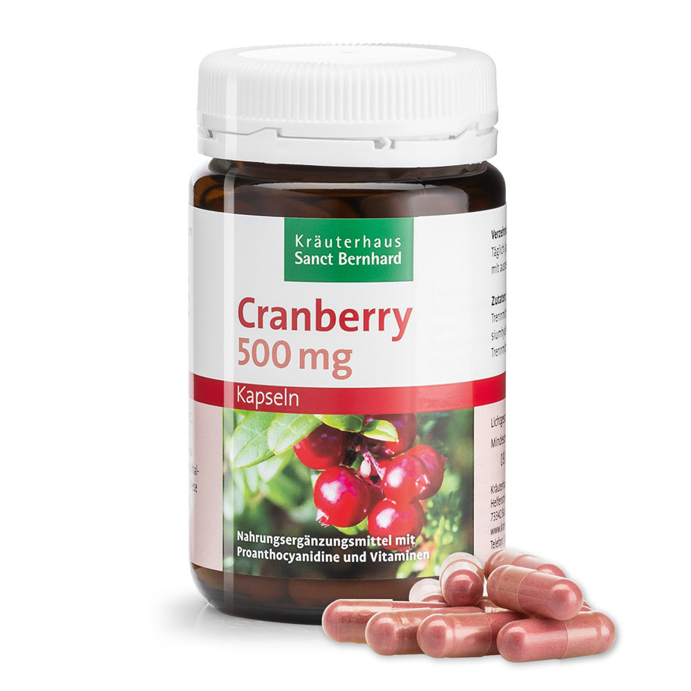 Cranberry Capsules 500 mg » Buy securely online now Sanct Bernhard