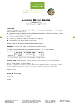 Magnesium 400 supra Capsules 120 capsules