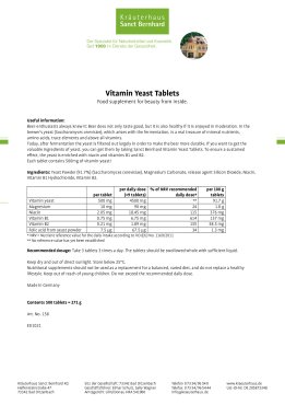 Vitamin Yeast Tablets 500 tablets