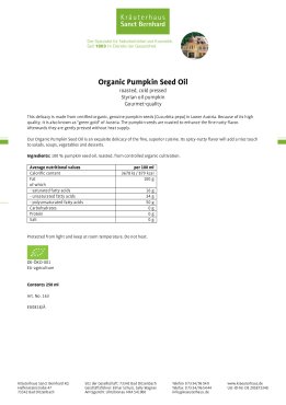 Organic Pumpkin Seed Oil roasted 250 ml