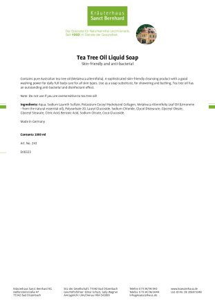 Tea Tree Oil Liquid Soap  1 litre