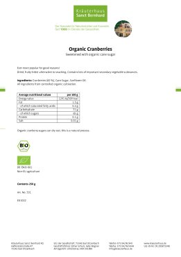 Organic Cranberries 250 g