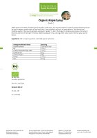 Organic Maple Syrup Grade C 500 ml