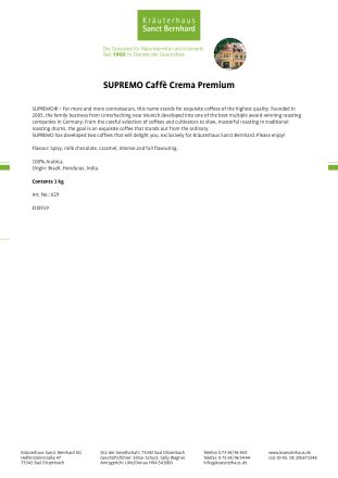 SUPREMO Caffè Crema Premium