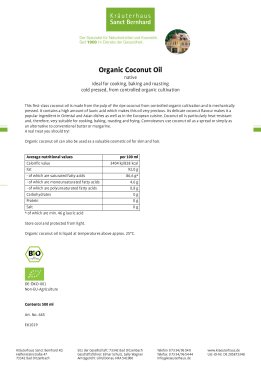 Organic Coconut Oil · cold pressed 500 ml