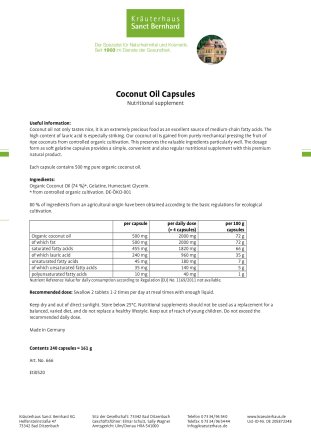 Coconut Oil Capsules 240 capsules