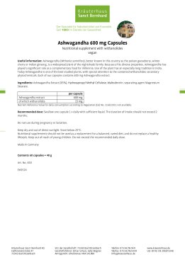 Ashwagandha 600 mg Capsules 60 capsules