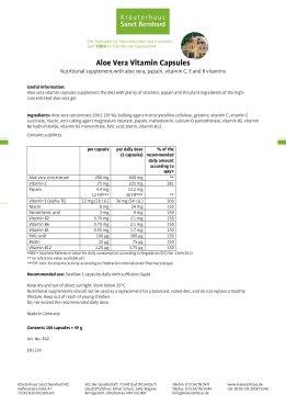Aloe Vera Vitamin Capsules 100 capsules