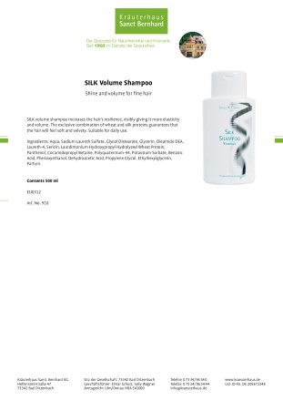 SILK Volume Shampoo 500 ml