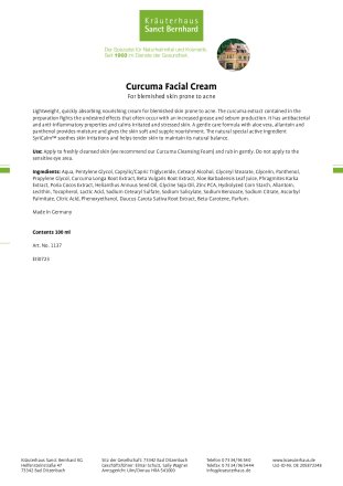 Curcuma Facial Cream 100 ml