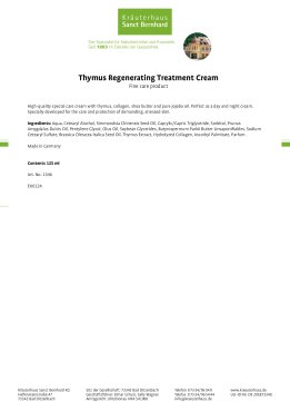 Thymus Regenerating Treatment Cream 125 ml