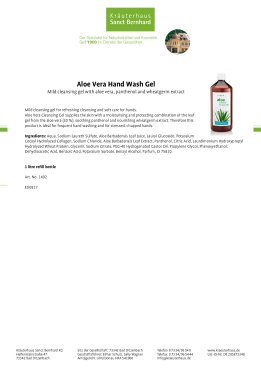 Aloe Vera Hand Wash Gel 1 litre