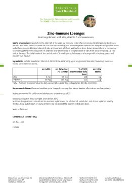 Zinc-Immune Lozenges 120 tablets