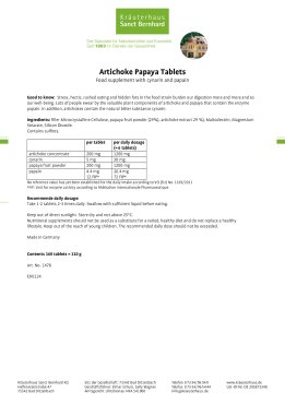 Artichoke Papaya Tablets 160 tablets