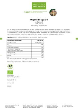 Organic Borage Oil 100 ml