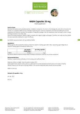 NADH Capsules 20 mg 30 capsules