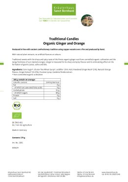 Traditional Candies Organic Ginger-Orange 170 g